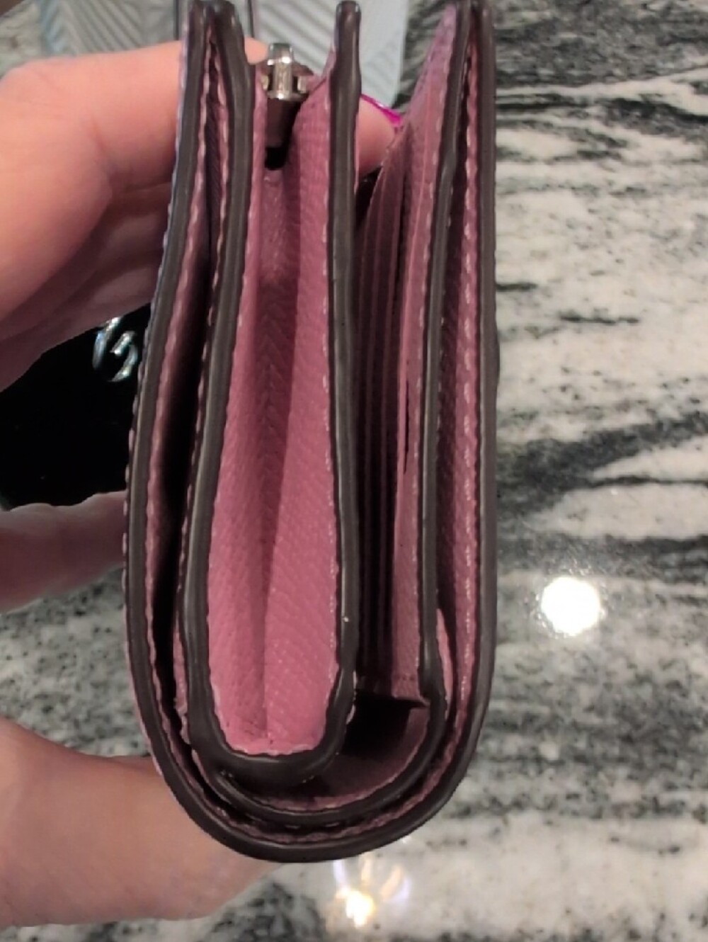 Coach Pink Floral Studded Leather Wallet - Picture 6 of 7